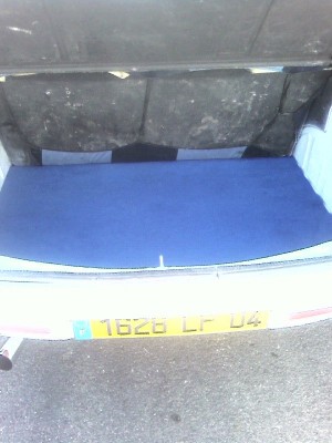 petite moquette bleu pour le coffre