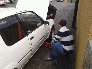 Changement des roues en 14 par les 13 d'origines