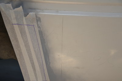 Avec du tiro, je trace la nouvelle tôle que je doit soudé.