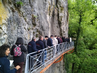 Embouteillage sur la passerelle