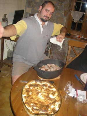Gratin dauphinois et roti de veau (le veau qui pousse dans le jardin ;)...)