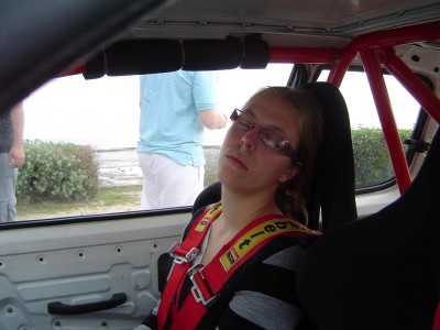Une copilote un peu fatiguée en fin de concentr'...