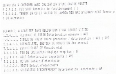 Points à corriger