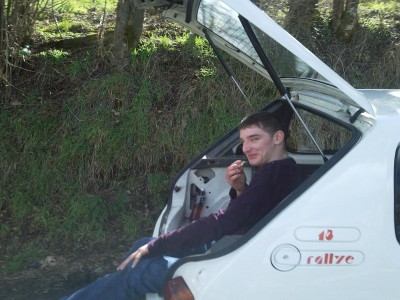 Yoan à la pause déjeuner.