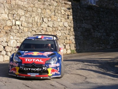 Loeb après le point stop a Antraigues