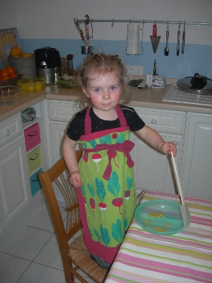 ma LOULOU adorée en mode cuisine