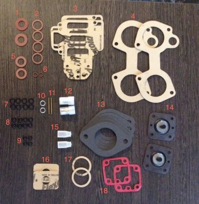 Voici le kit de joints reçu
