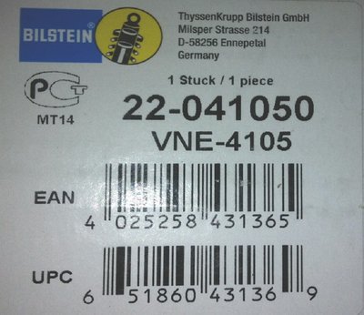 référence amortisseur Bilstein B4